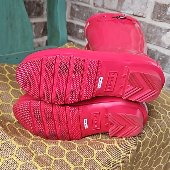 Hot Pink Hunter Tall Waterproof Rain Size 4 Big Girl Boots - Picture 8 of 9